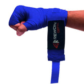 Rewon blue wrist wraps for boxing and martial arts, ideal for home gym and fitness training, durable and comfortable support.